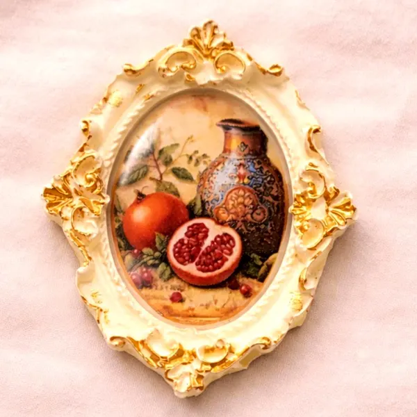 Ornate Mini Frame Magnets Set of 4 | Vintage Gold Edge | Cottagecore Decor