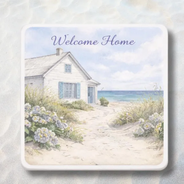 Personalized Coastal Coasters Set | Realtor Closing Gift | Client Gift | Beach House Decor