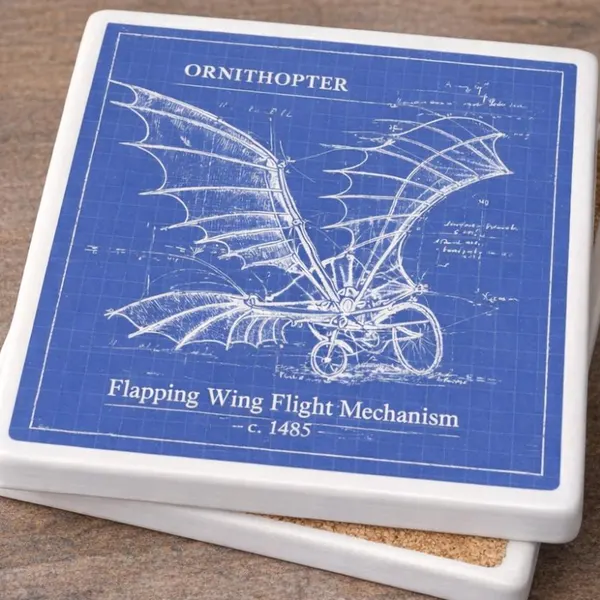 Engineering Coasters Set of 4 Blueprint Design STEM Fathers Day Gift